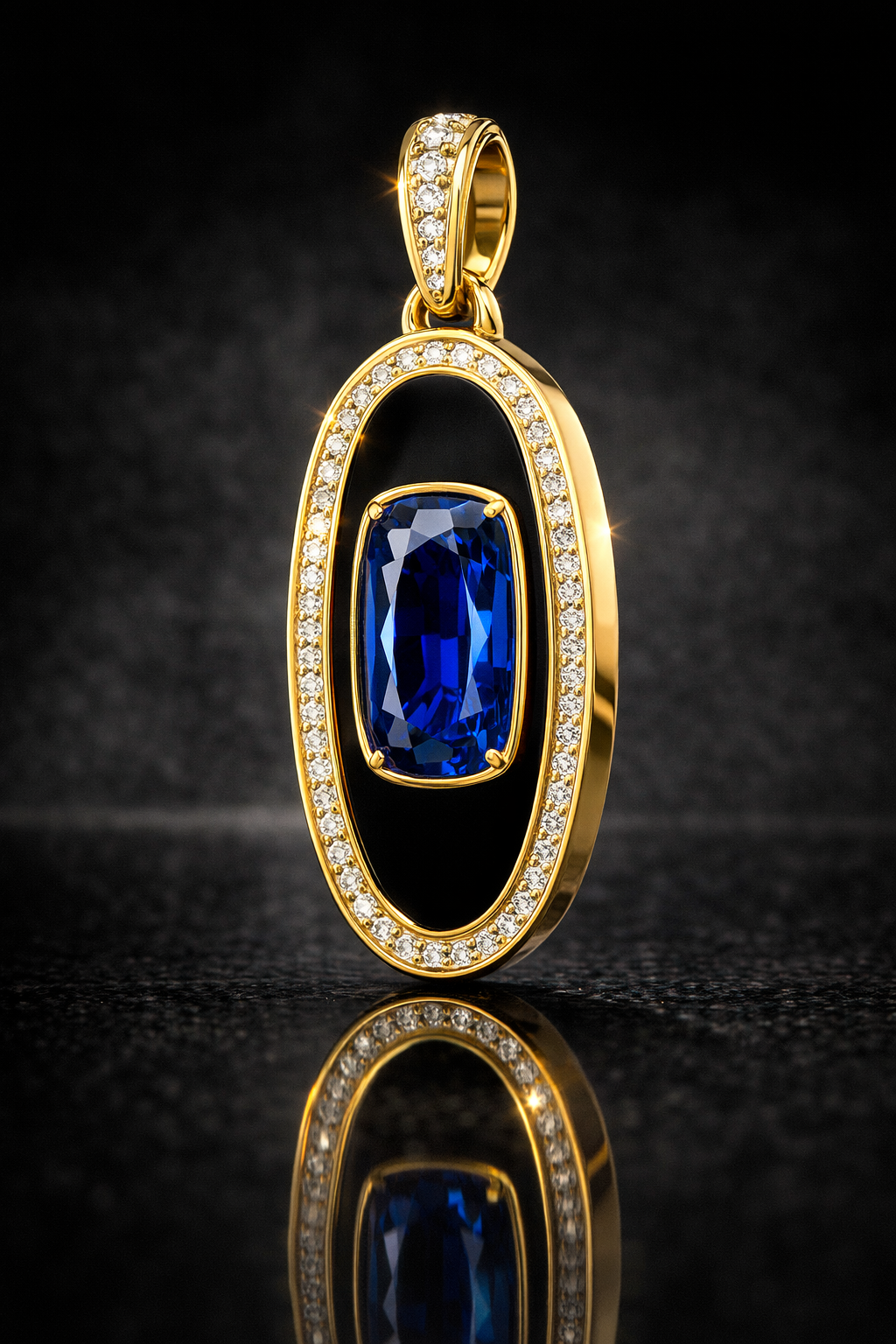 Sapphire monolith pendant by Nate Savard